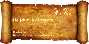 Hajduk Krizanta névjegykártya